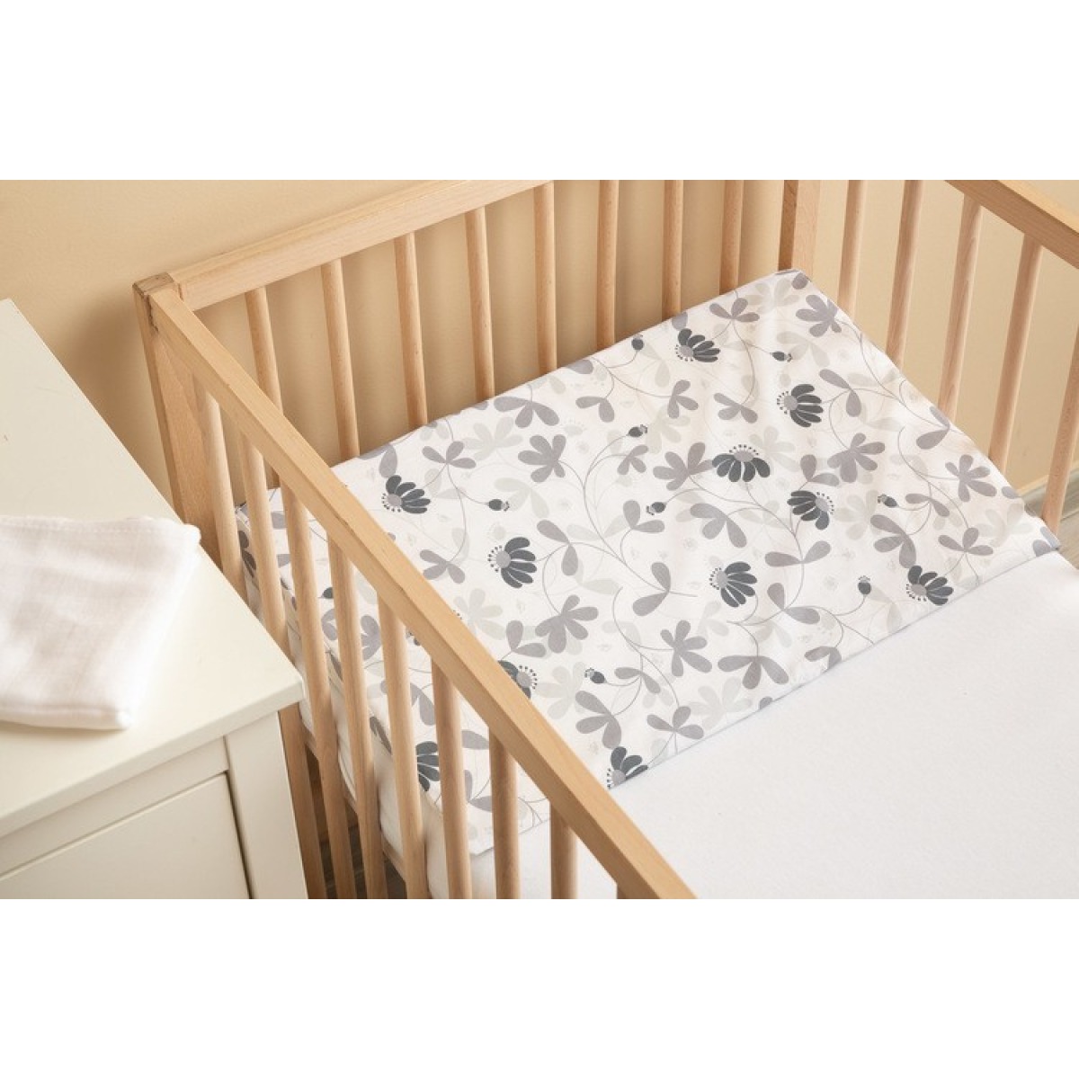 Ķīļveida spilvena pārvalks 38x60 cm – pelēks, 100% kokvilna