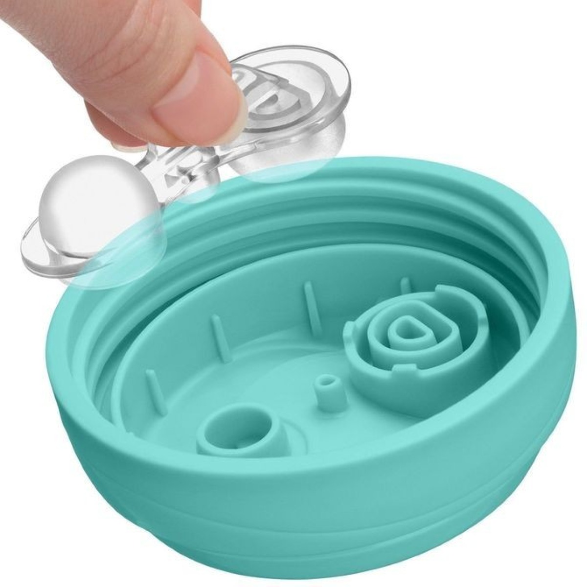 CHICCO neizlejoša krūzīte ar salmiņu, 12+, tirkīza krāsā