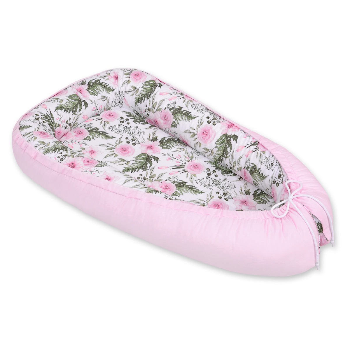 Bobono abpusēji lietojama premium klases ligzdiņa mazulim – Peony Pink