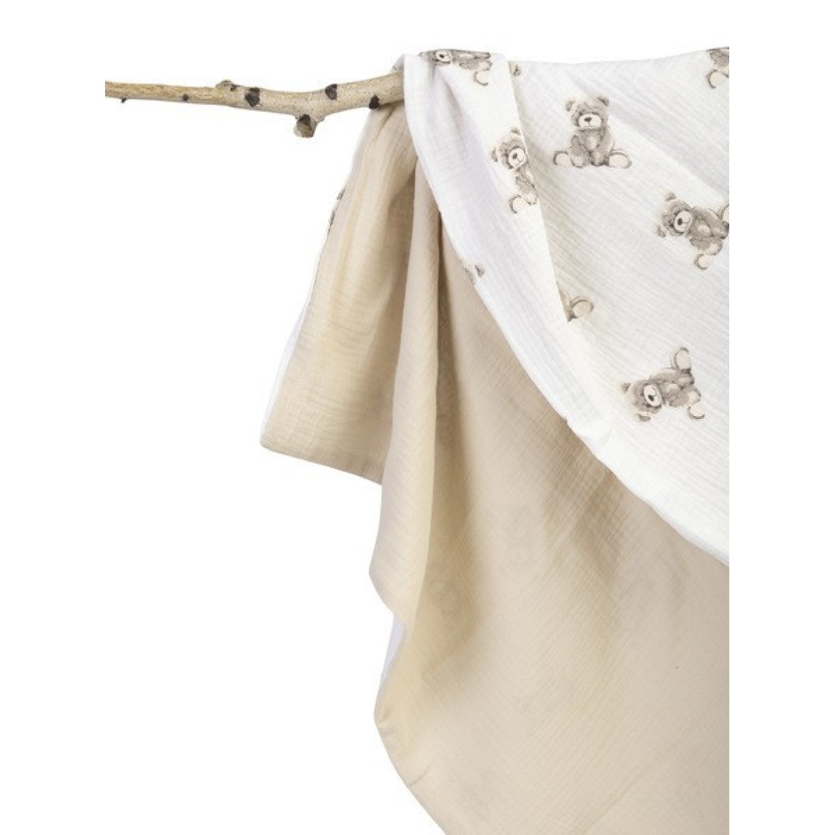 Muslīna sega mazulim 75x100 cm – Teddy Beige
