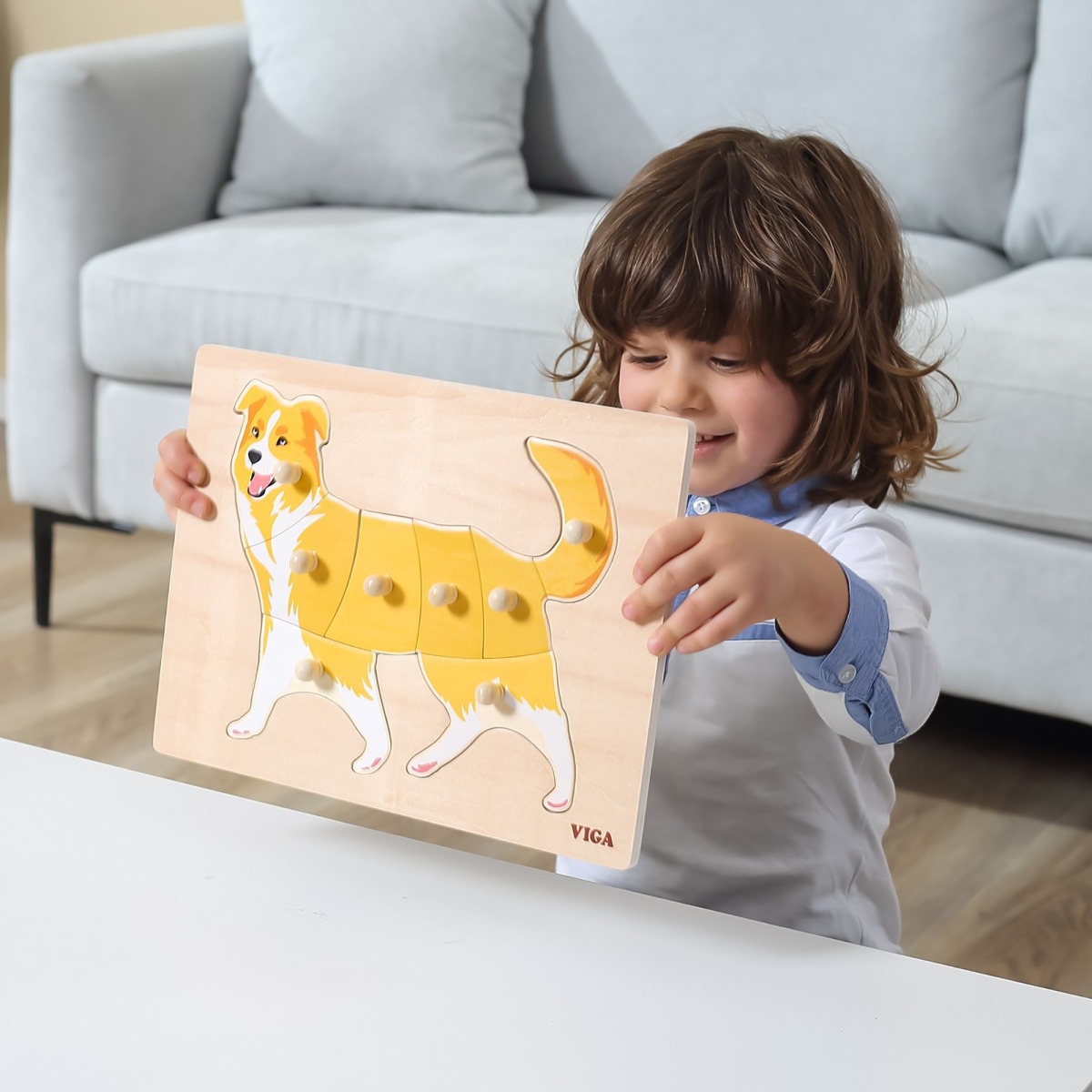 Koka pusle komplekt, 12 Montessori puslet, loomamõistatust +
