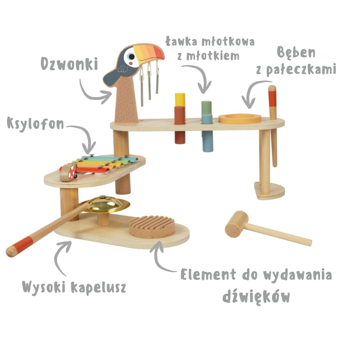 TOOKY TOY muzikālais mācību galdiņš — tukāns