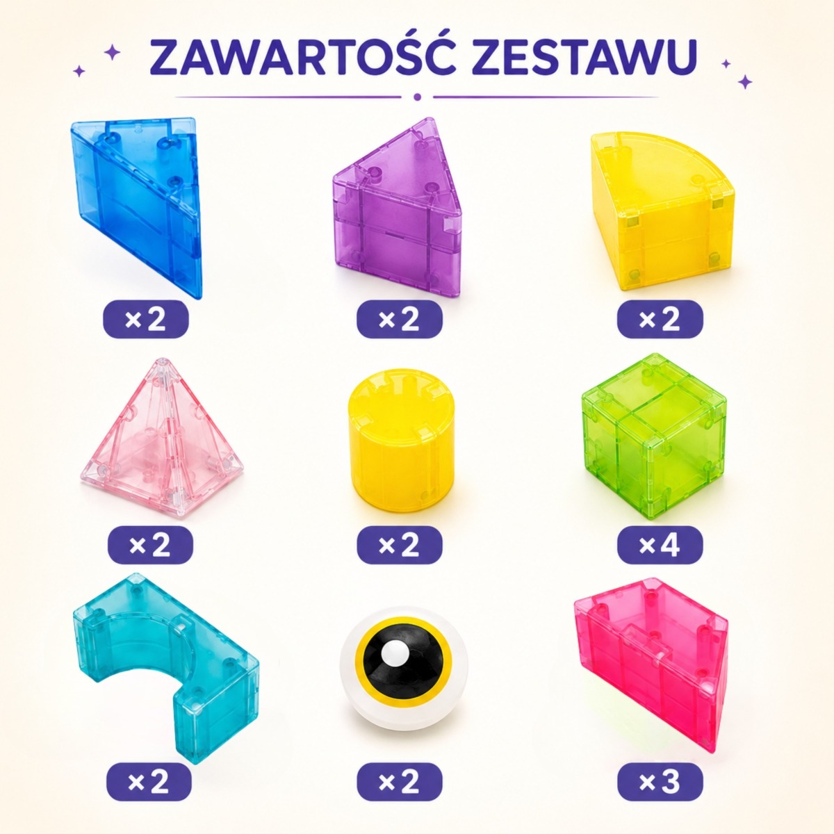M Block magnētiskais radošais izglītojošais komplekts, 21 gab.
