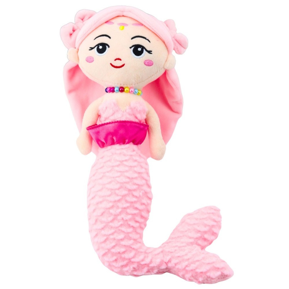 Pehme roosa helmestega merineitsi kaisukas, 32 cm