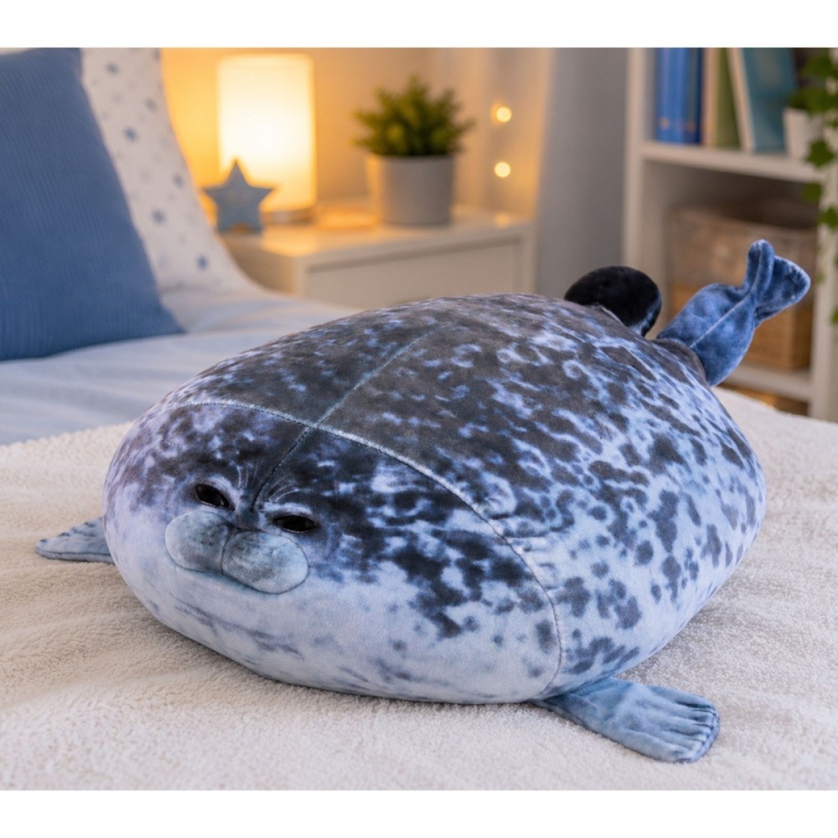Hall hülge plüüsist kaisurotaļlieta 38 cm