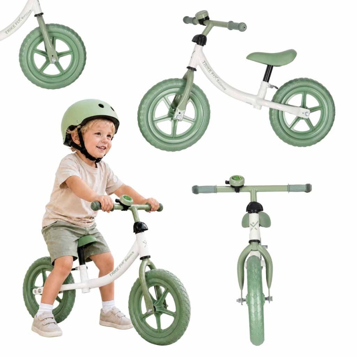 Rohelise kellukesega tasakaaluratas Trike Fix Balance