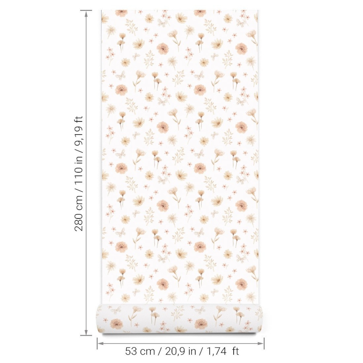 Pastelowe Love® bērnu tapetes Flowers Meadow Mini