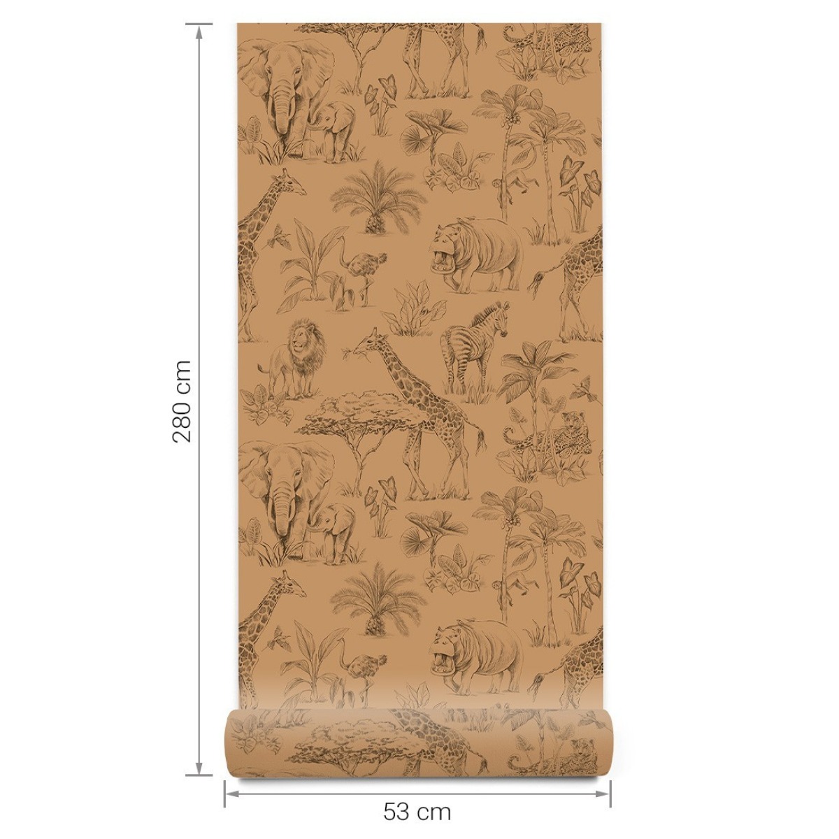 Pastelowe Love® bērnu tapetes “Safari”, tofejas tonī