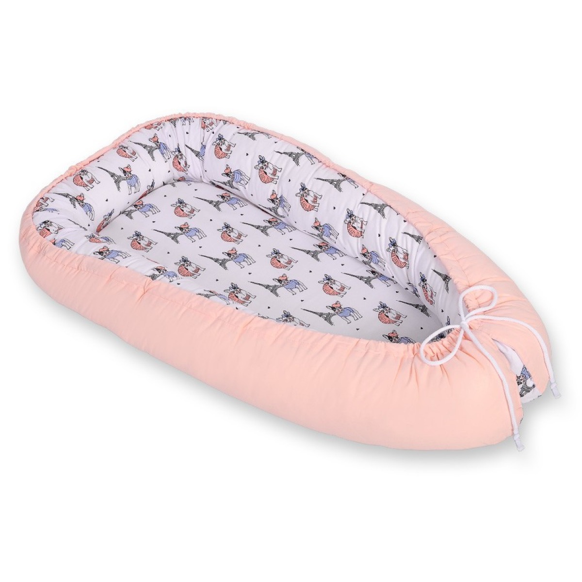 Bobono Reversible Premium ligzdiņa mazulim – Little Dogs