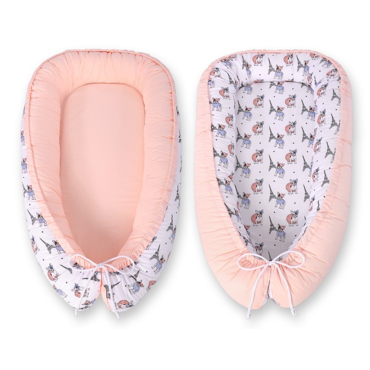 Bobono Reversible Premium ligzdiņa mazulim – Little Dogs