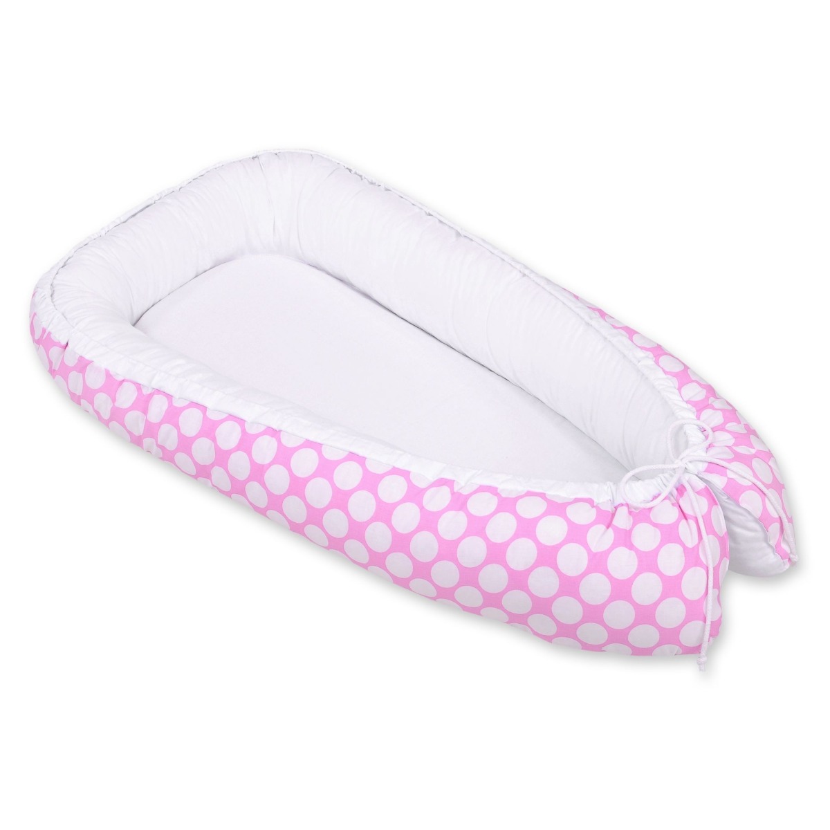 Bobono Premium abpusēja ligzdiņa mazulim – White Dots / White