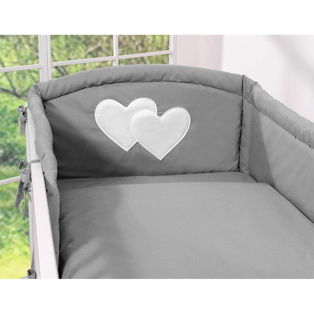 Bobono Hearts gultiņas apmale – antracīta krāsā, 35 x 188 cm