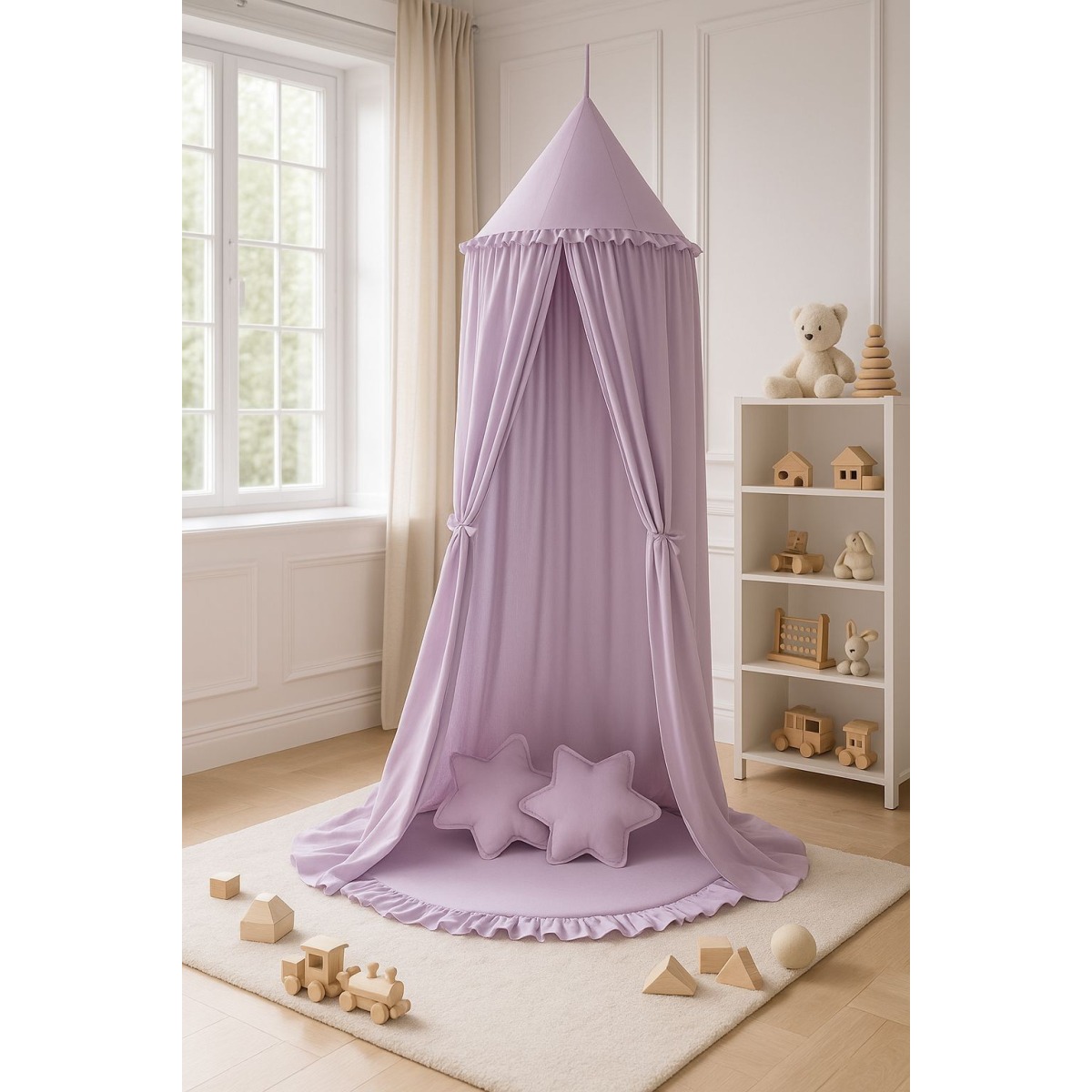 Baldahīns bērnistabai – violets