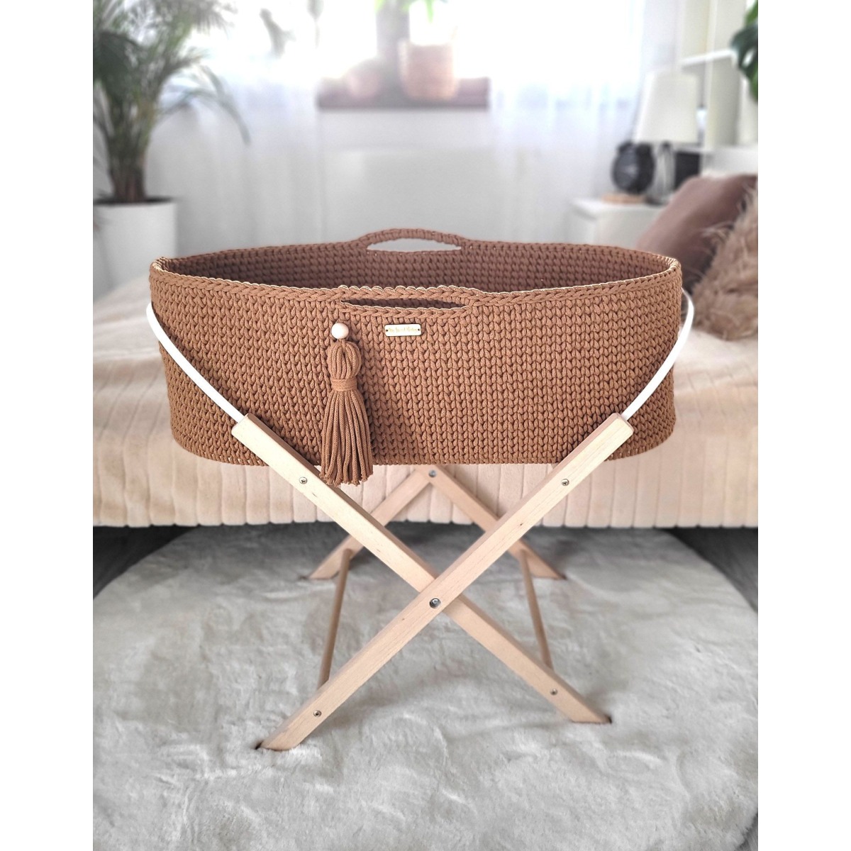 Moosese korv BOHO Käsitsi valmistatud alusega - karamell