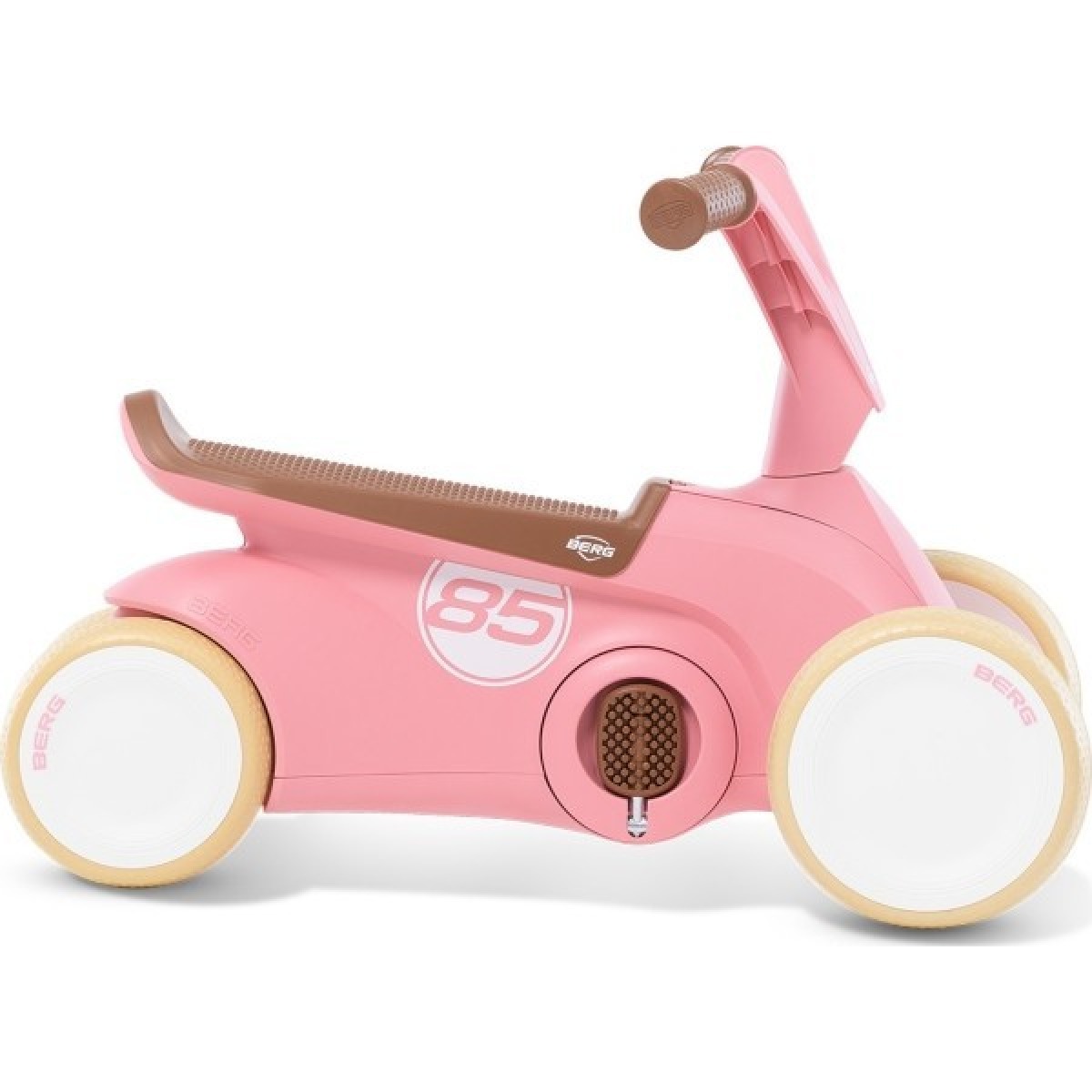 BERG GO² Retro Pink — 2-in-1 stumjamā un minamā mašīnīte