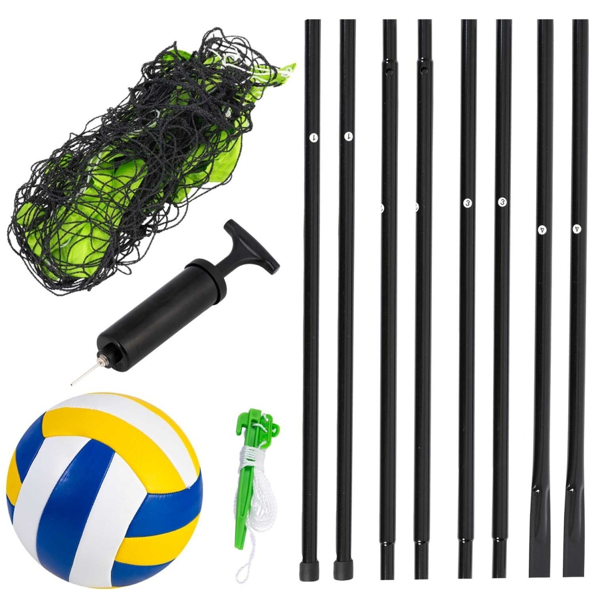 1m|Tīkls un rāmis volejbolam un badmintonam, 570 cm