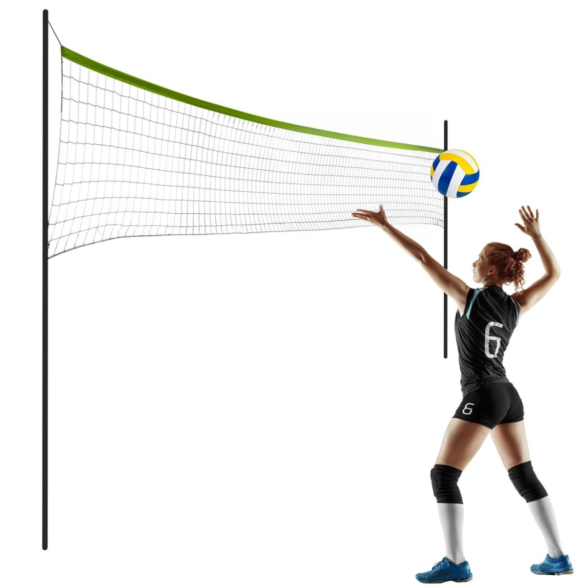 1m|Tīkls un rāmis volejbolam un badmintonam, 570 cm