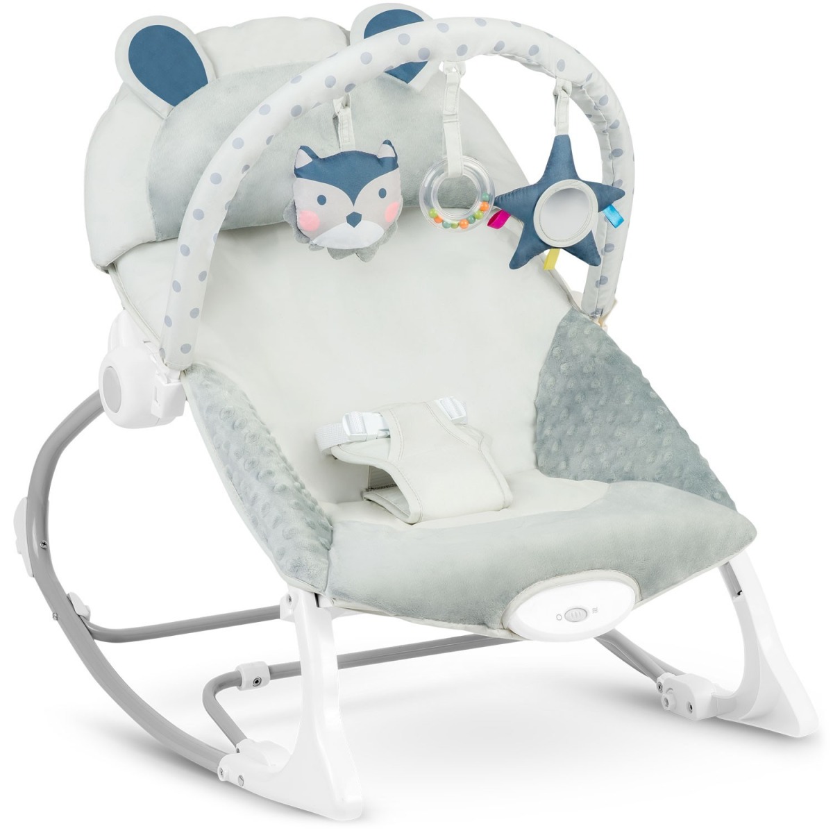 Ricokids šūpuļkrēsls mazulim ar vibrāciju — pelēks