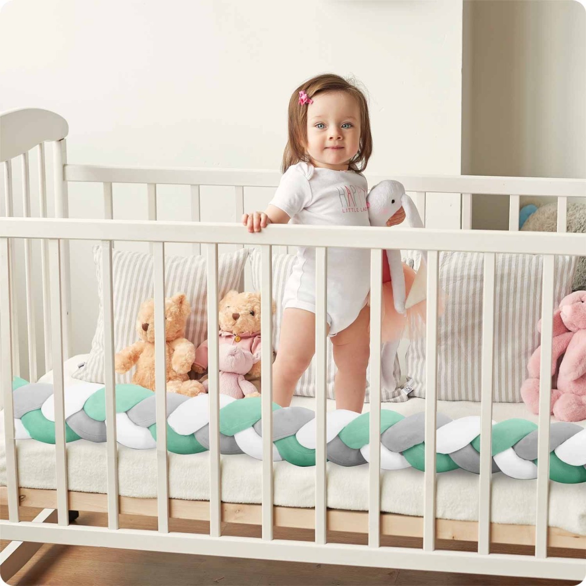Ricokids gultiņas apmale 3 m, piparmētru zaļā un pelēkā krāsā