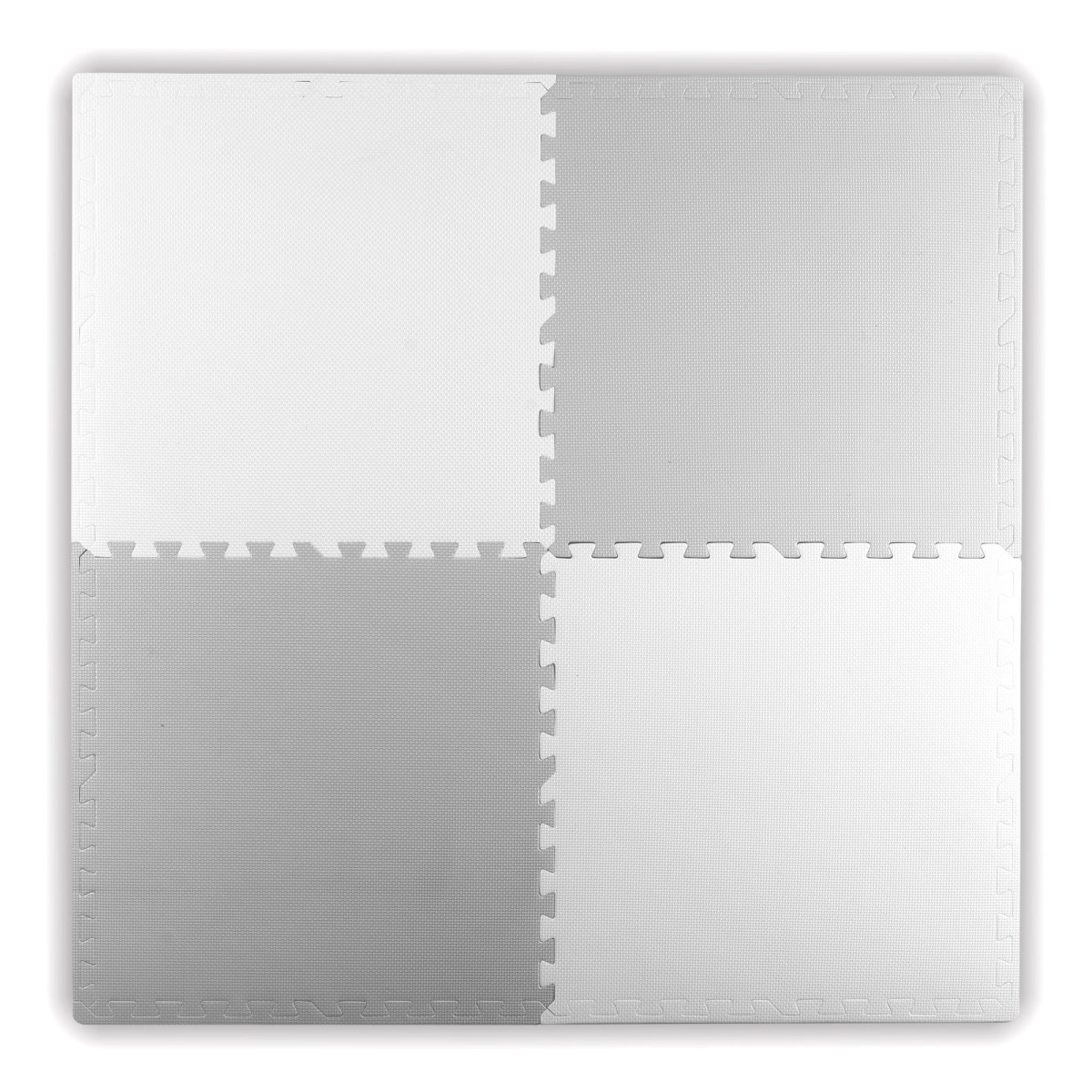 Ricokids putu puzles paklājs 120x120 cm, 4 x 60x60 cm, balts un pelēks