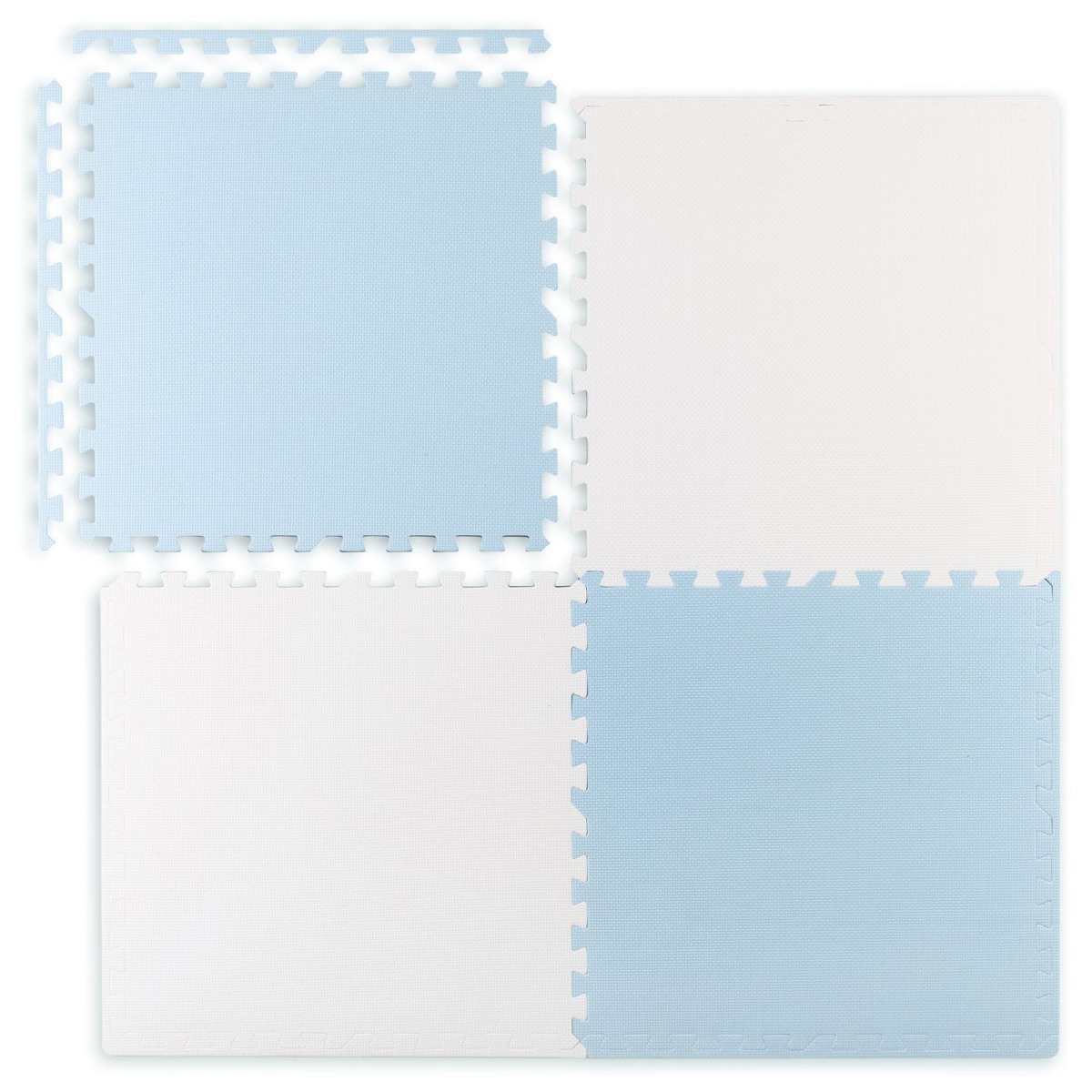 Ricokids putu puzles paklājs 120x120 cm, 4 x 60x60 cm, zils un balts