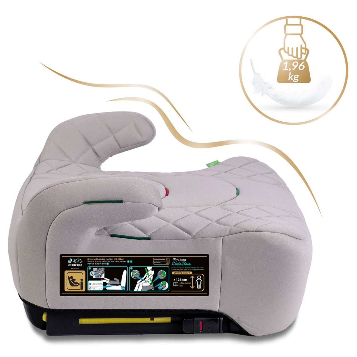 Drošības paliktnis ar ISOFIX, 22–36 kg, Louis Nukido
