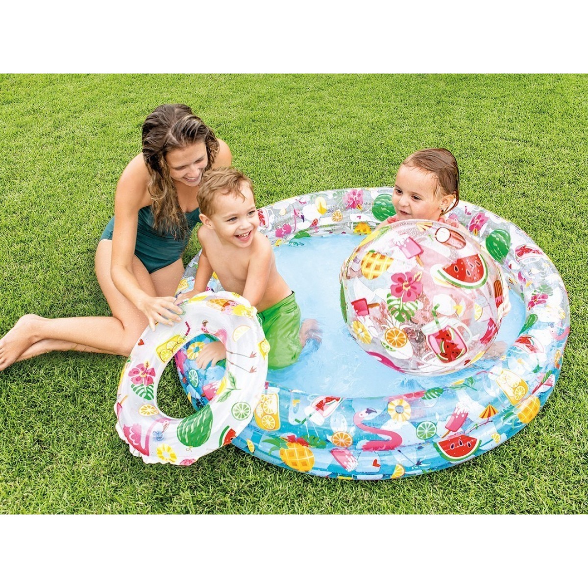 Piepūšamā baseina, peldriņķu un bumbas komplekts 122 x 25 cm INTE