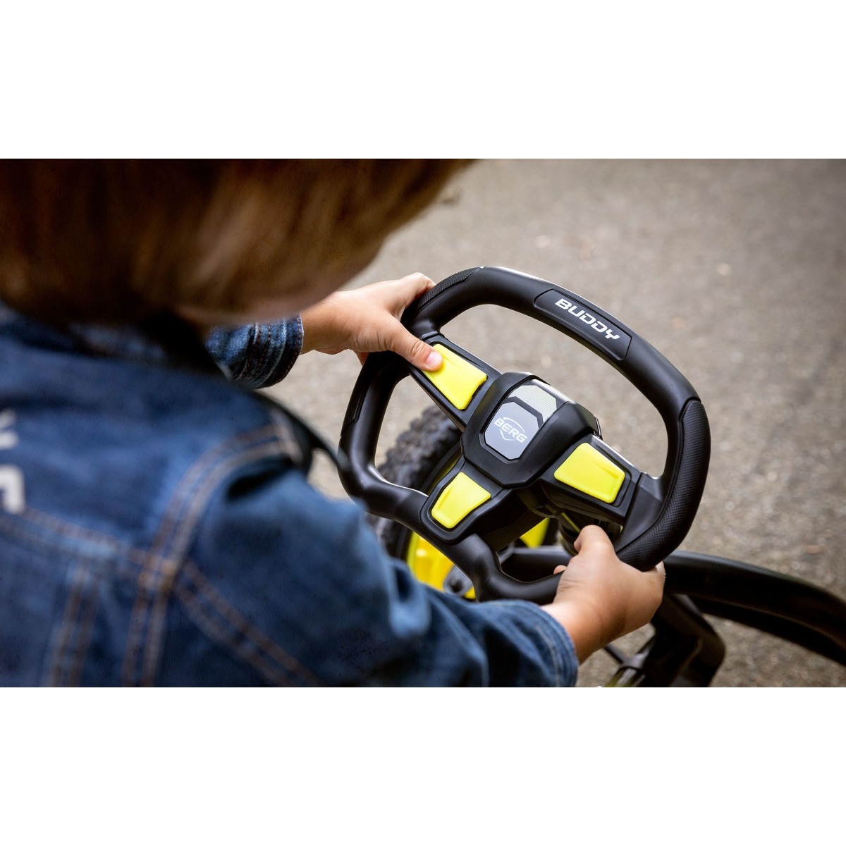 BERG Buddy Cross bērnu kartings, dzeltens – bezceļu riepas, 3–8 gadi