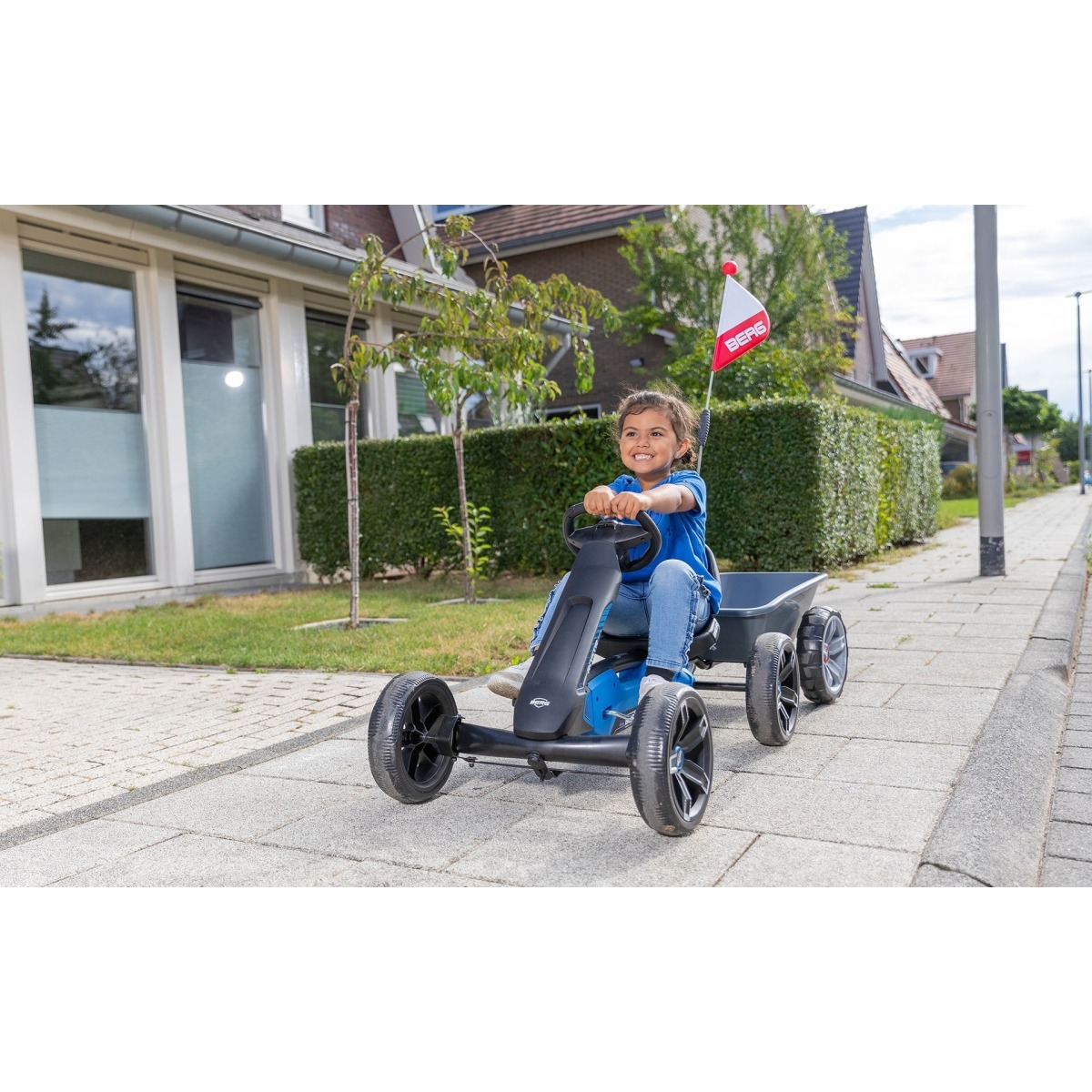BERG Reppy Roadster bērnu kartauts, zils – 10 collu EVA riepas