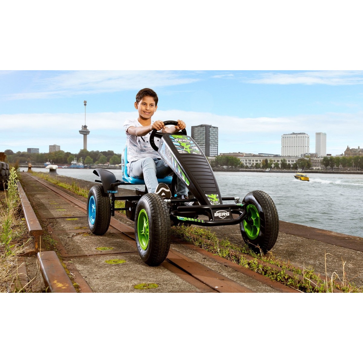 BERG X-ite E-BFR elektriskais kartings, XXL rāmis, zils/zaļš
