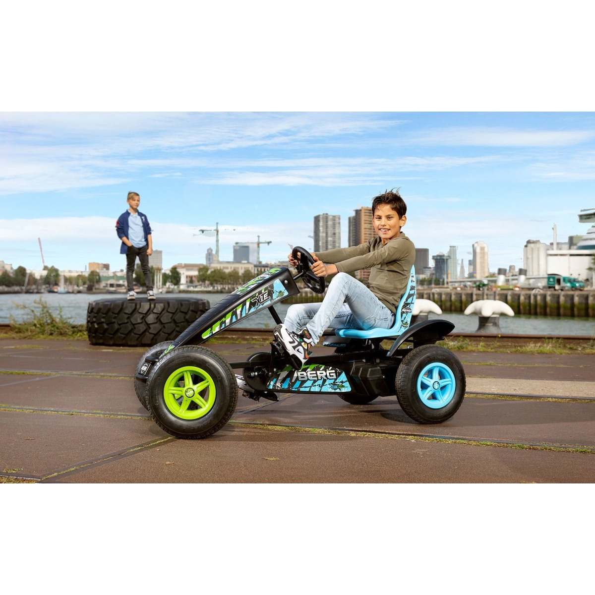 BERG X-ite E-BFR elektriskais kartings, XXL rāmis, zils/zaļš