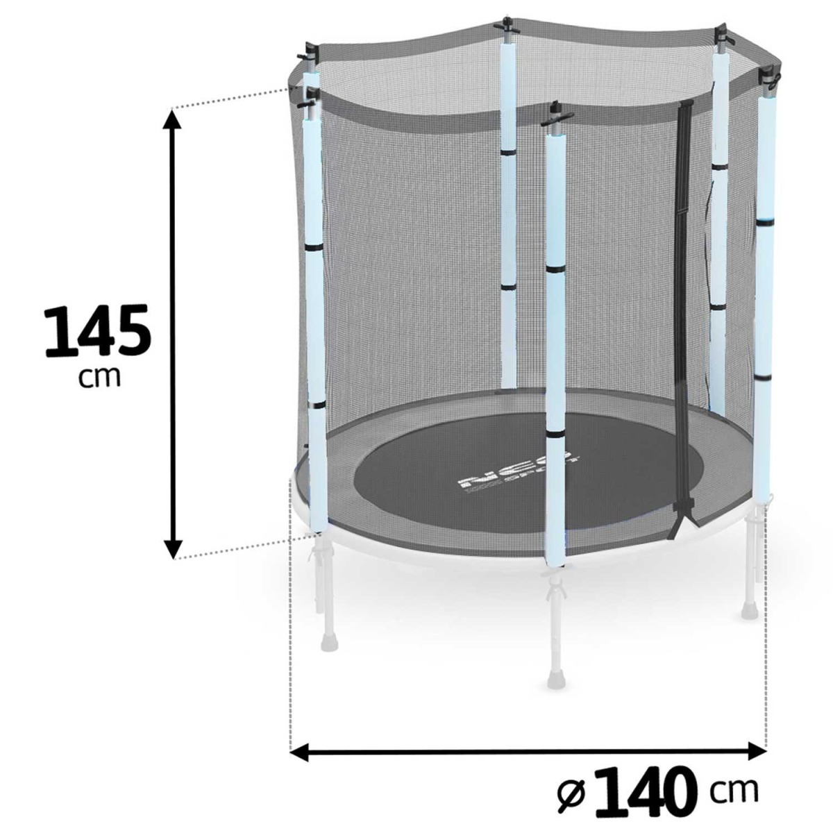 Neo-Sport ārējais batuta drošības tīkls, 140 cm
