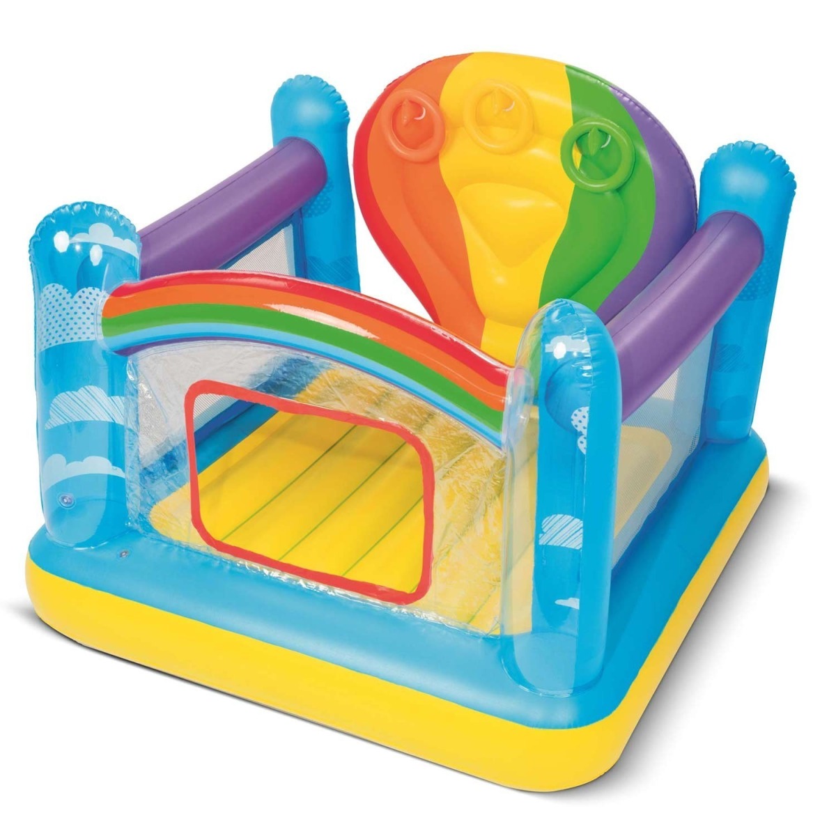 Bestway Jumpin' Balloon Bouncer piepūšamais batuts, varavīksnes formā