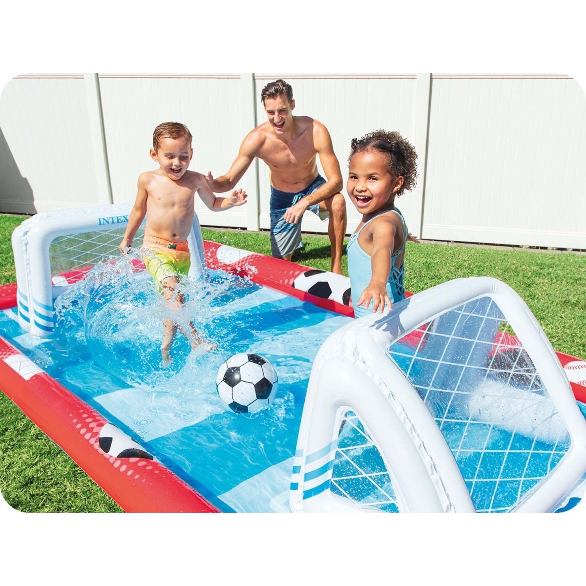 Intex piepūšamā sporta arēna, ūdens rotaļu laukums, 325 x 267 x 1