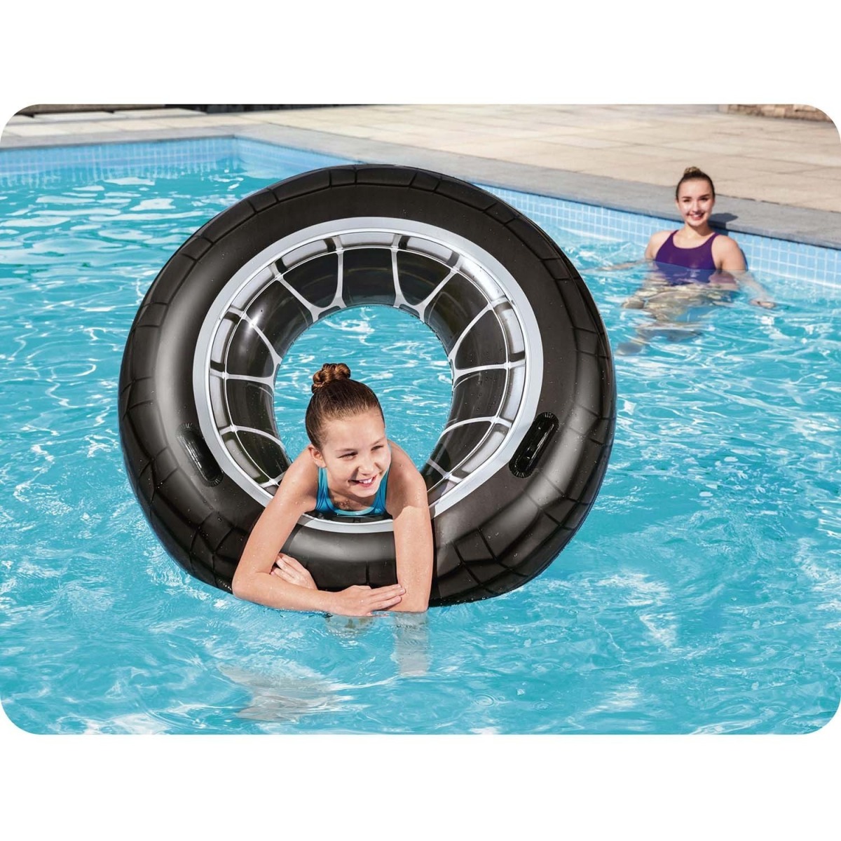 Bestway peldriņķis ar riepas protektora rakstu, 119 cm, melns
