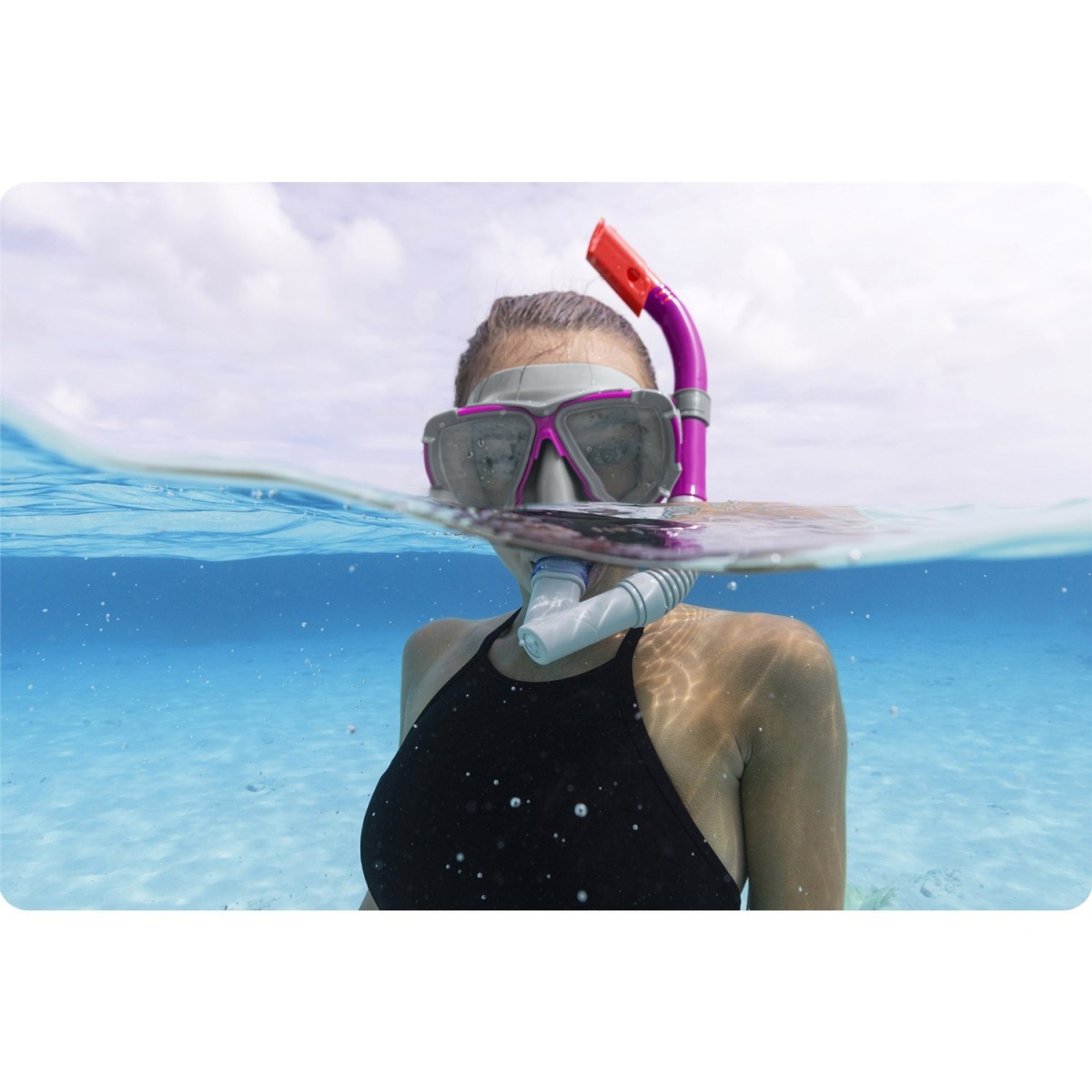 Niršanas komplekts Bestway 24029, violets, maska un snorkelis