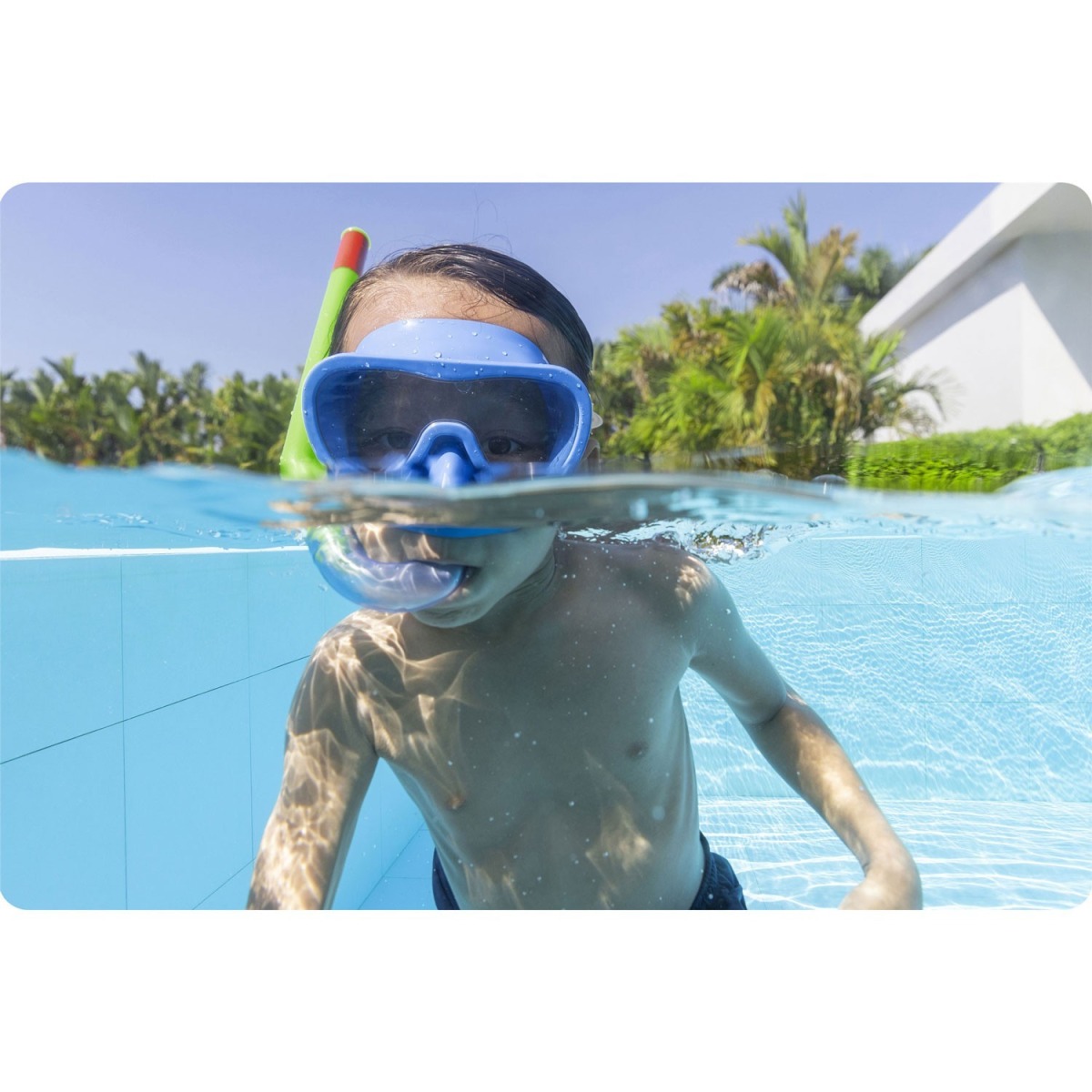 Bestway snorkelēšanas komplekts ar cauruli un masku, zils