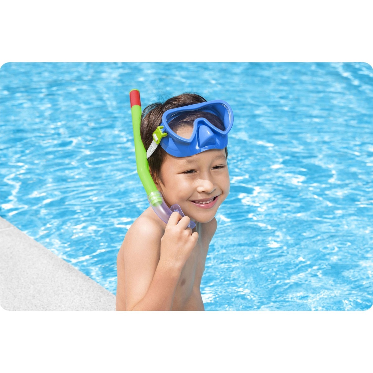 Bestway snorkelēšanas komplekts ar cauruli un masku, zils