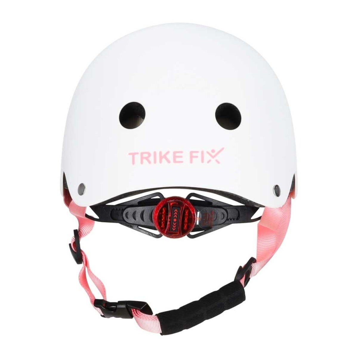Trike Fix LED bērnu velosipēda ķivere, S 48–54 cm, balta/rozā