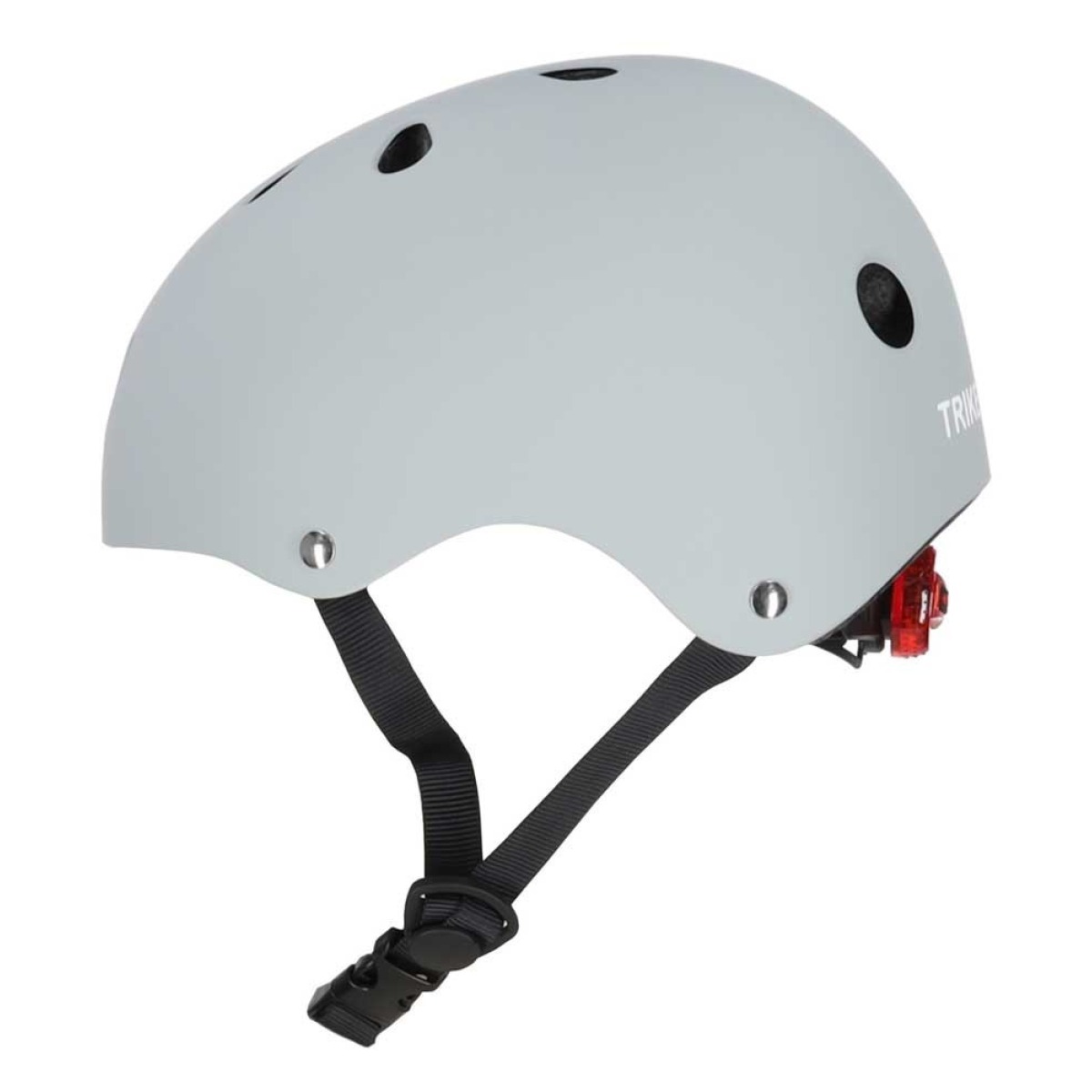 Trike Fix LED bērnu velosipēda ķivere, M 55–58 cm, pelēka