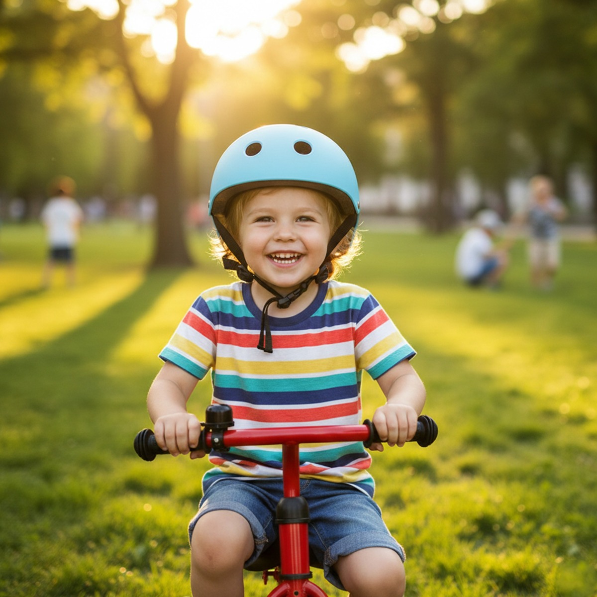 Trike Fix LED velosipēda ķivere bērniem, M, 55–58 cm, gaiši zila