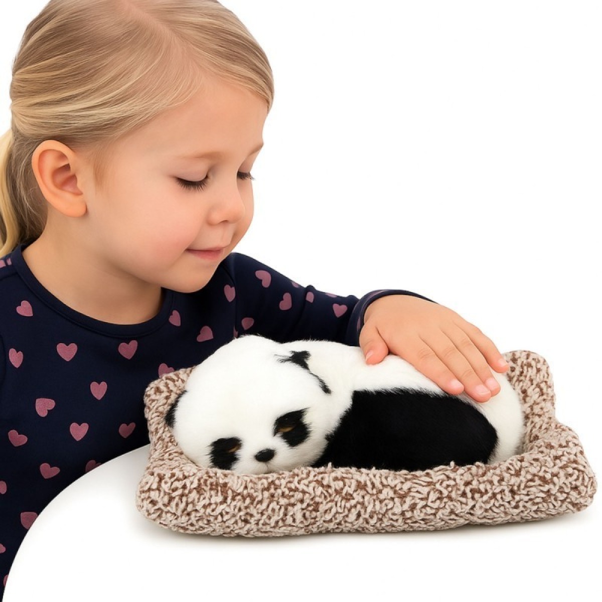 Guļoša panda uz spilvena