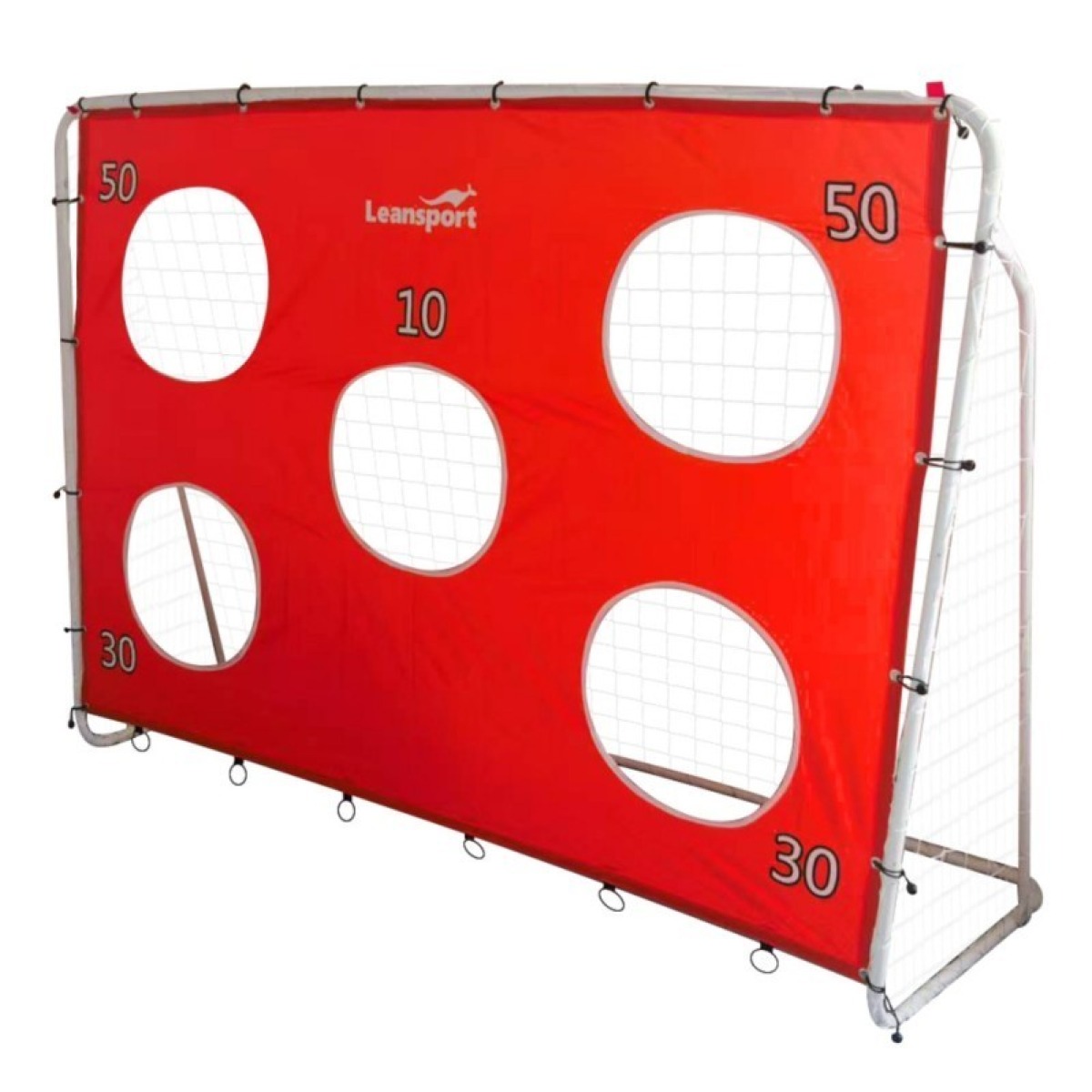 Sarkani futbola vārti ar mērķa paklāju, 213 × 152 × 75 cm