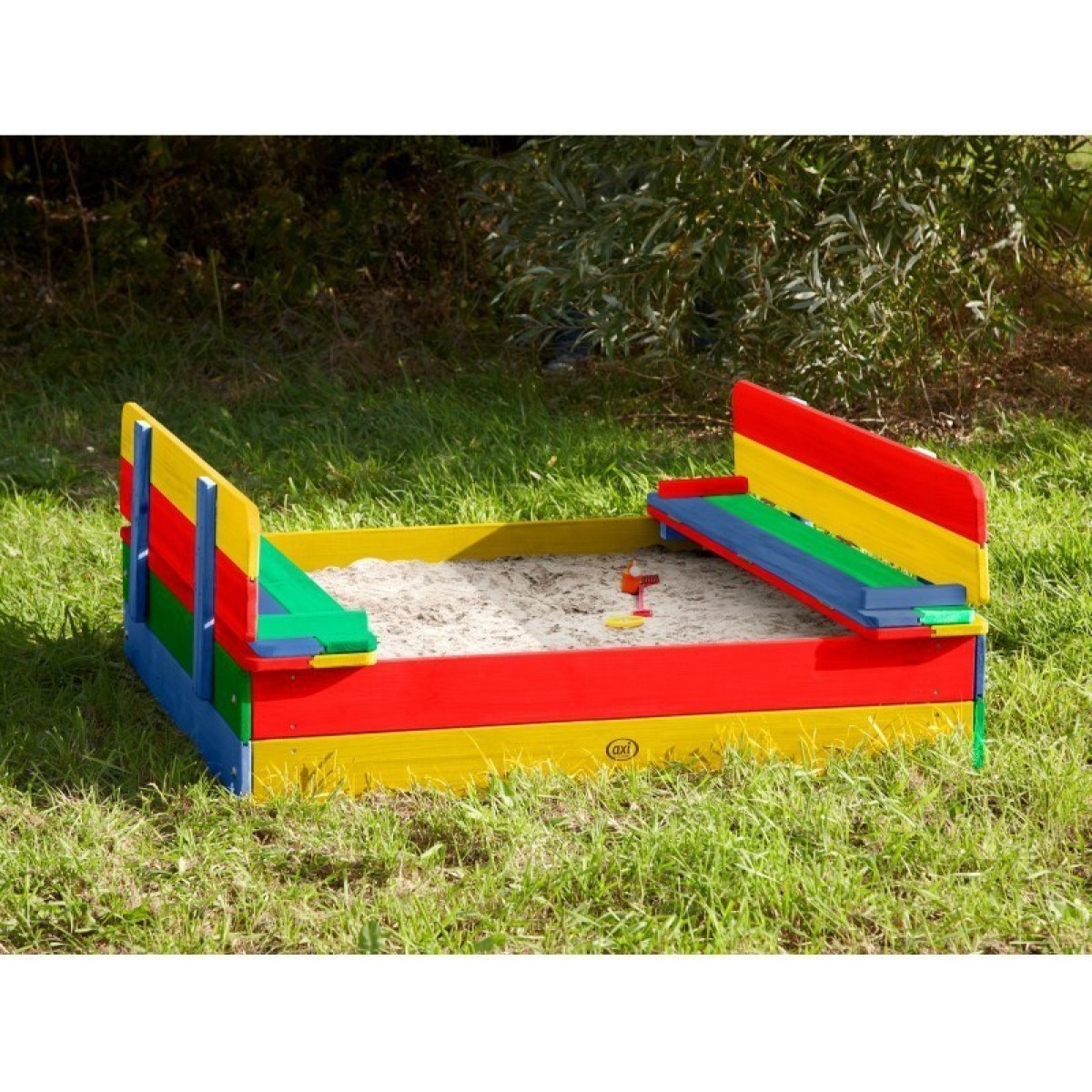 AXI Ella Rainbow koka smilšu kaste ar pārsegu un soliņiem