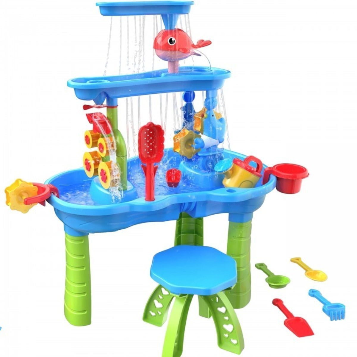 Unikāls ūdens galds rotaļām ar ūdeni un smiltīm, 37 detaļas