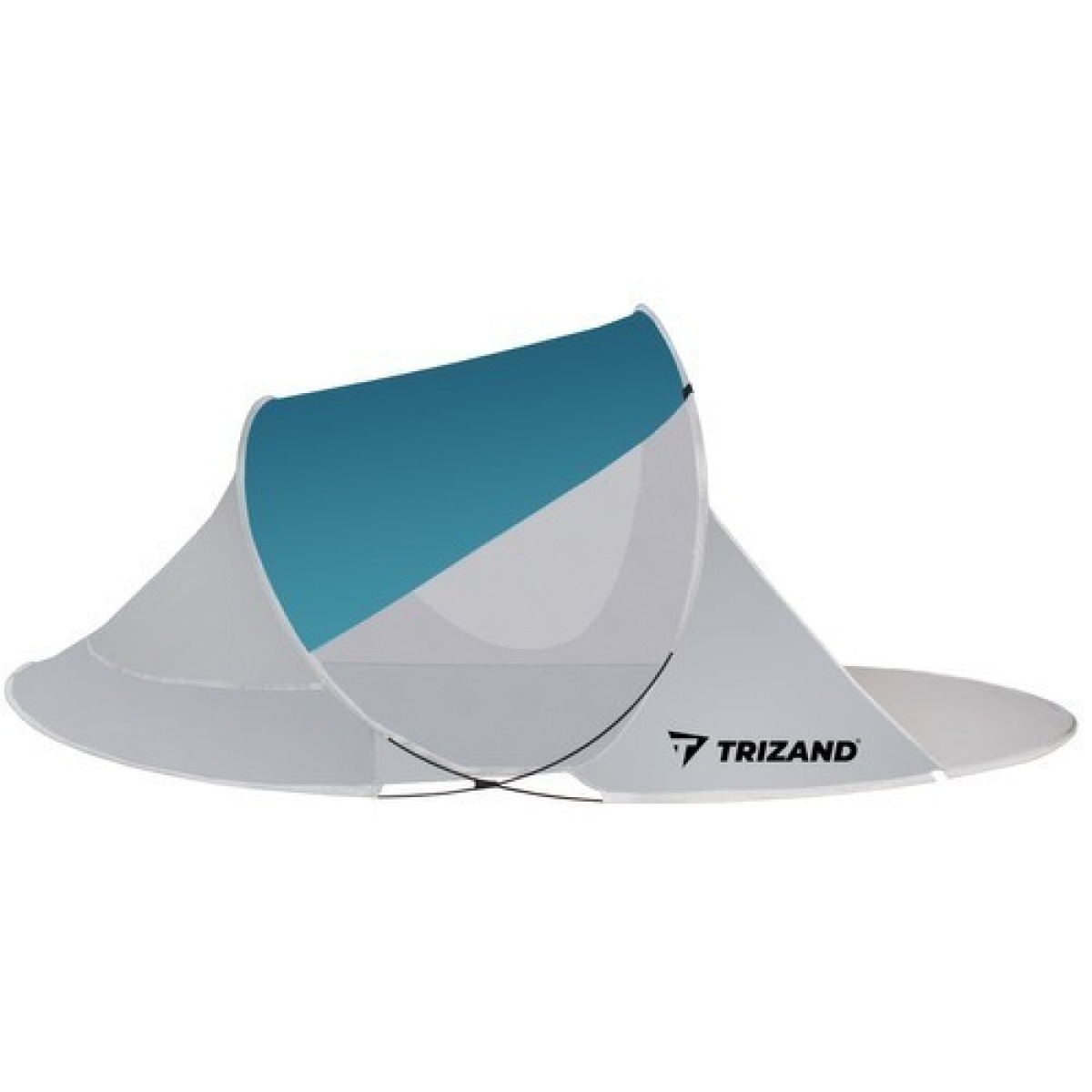 Pludmales telts 220x120x90cm – tirkīza/pelēka
