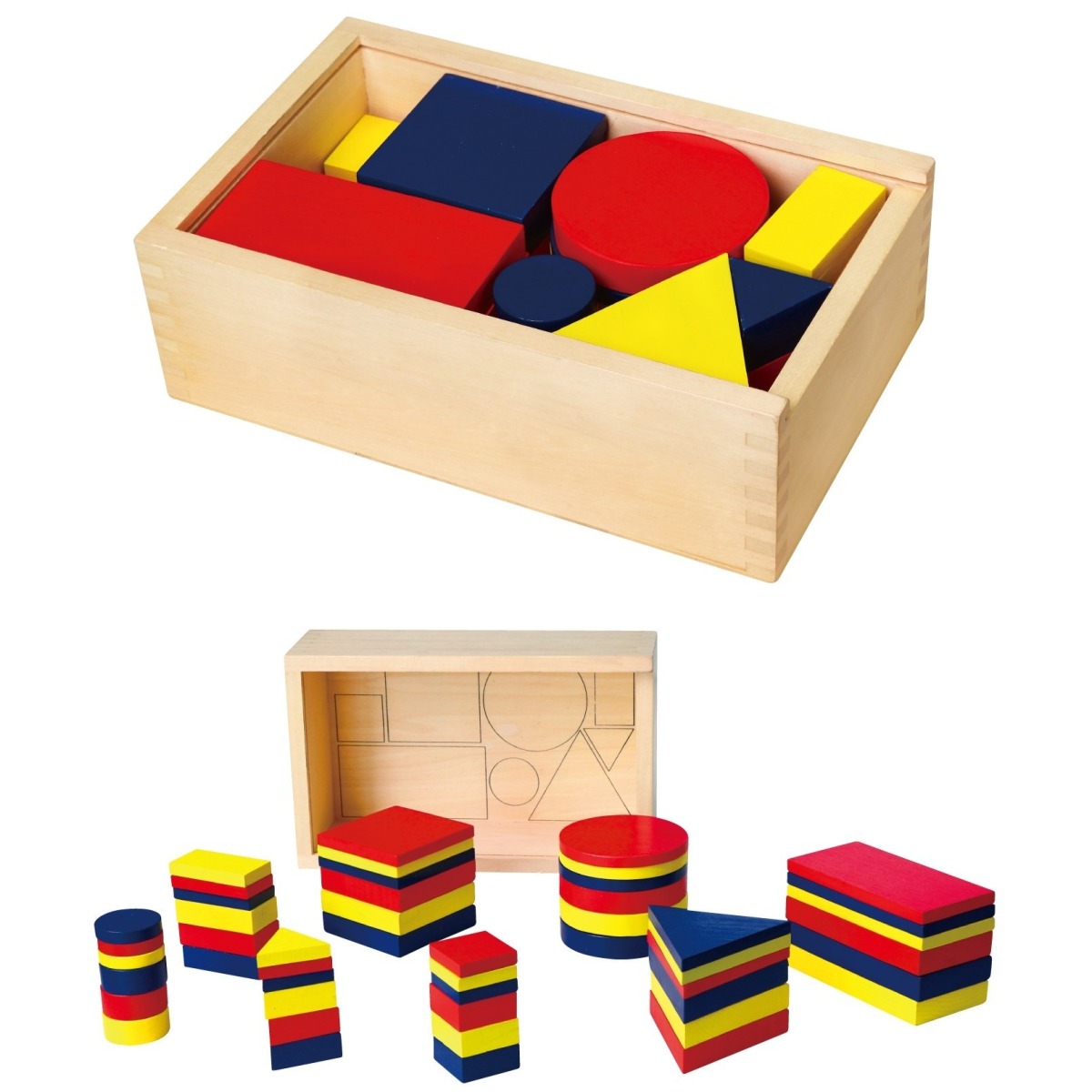 Koka Dienes plokid geomeetrilised figuurid Montessori