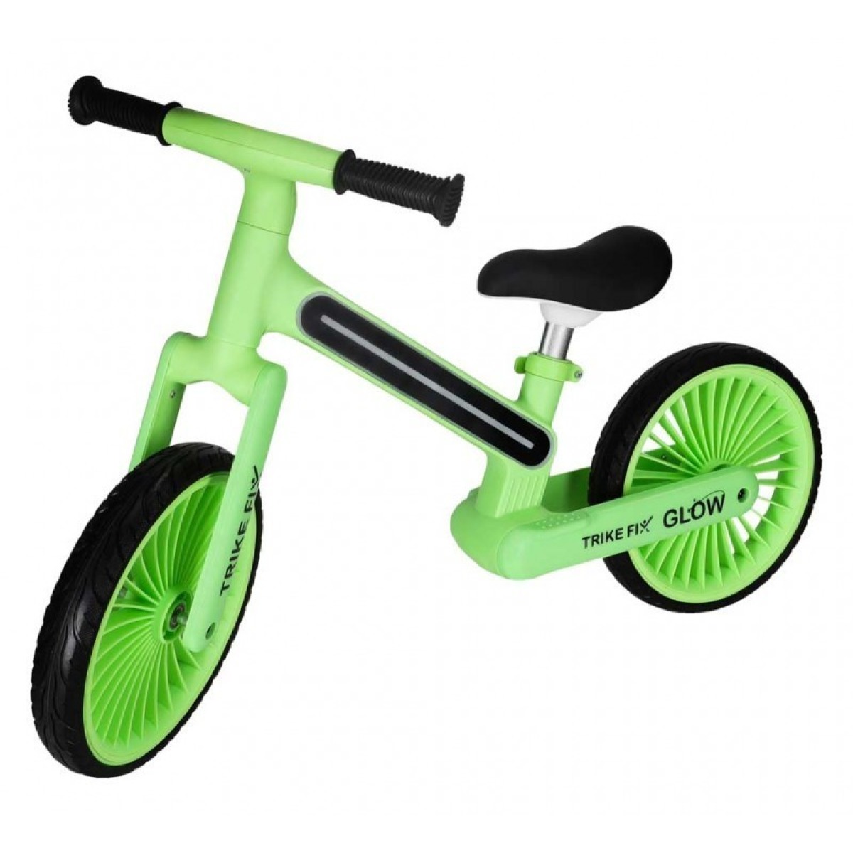Trike Fix Glow LED līdzsvara velosipēds, neona zaļš, ar EVA riteņiem