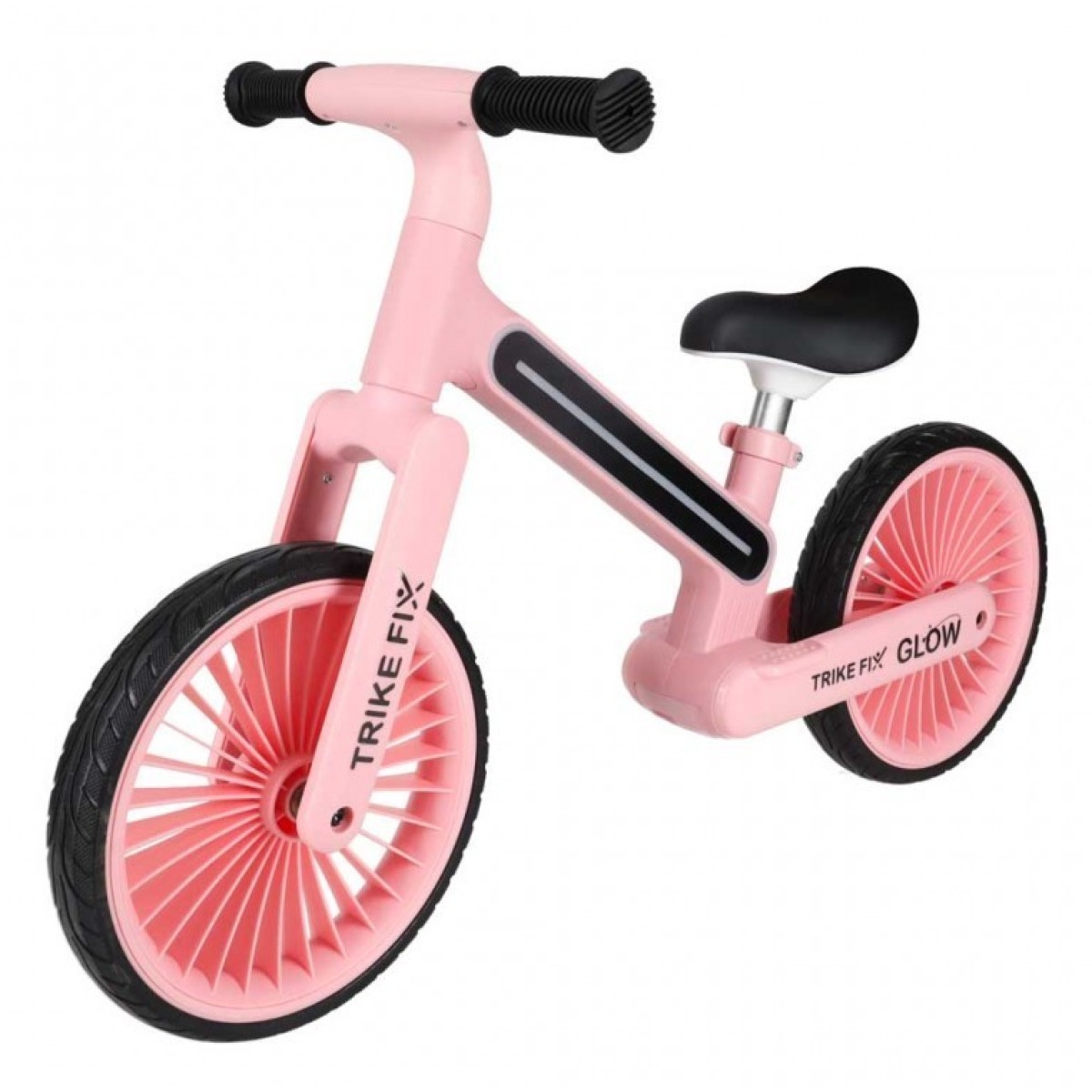 Trike Fix Glow LED līdzsvara velosipēds, rozā, ar 12" EVA riteņiem