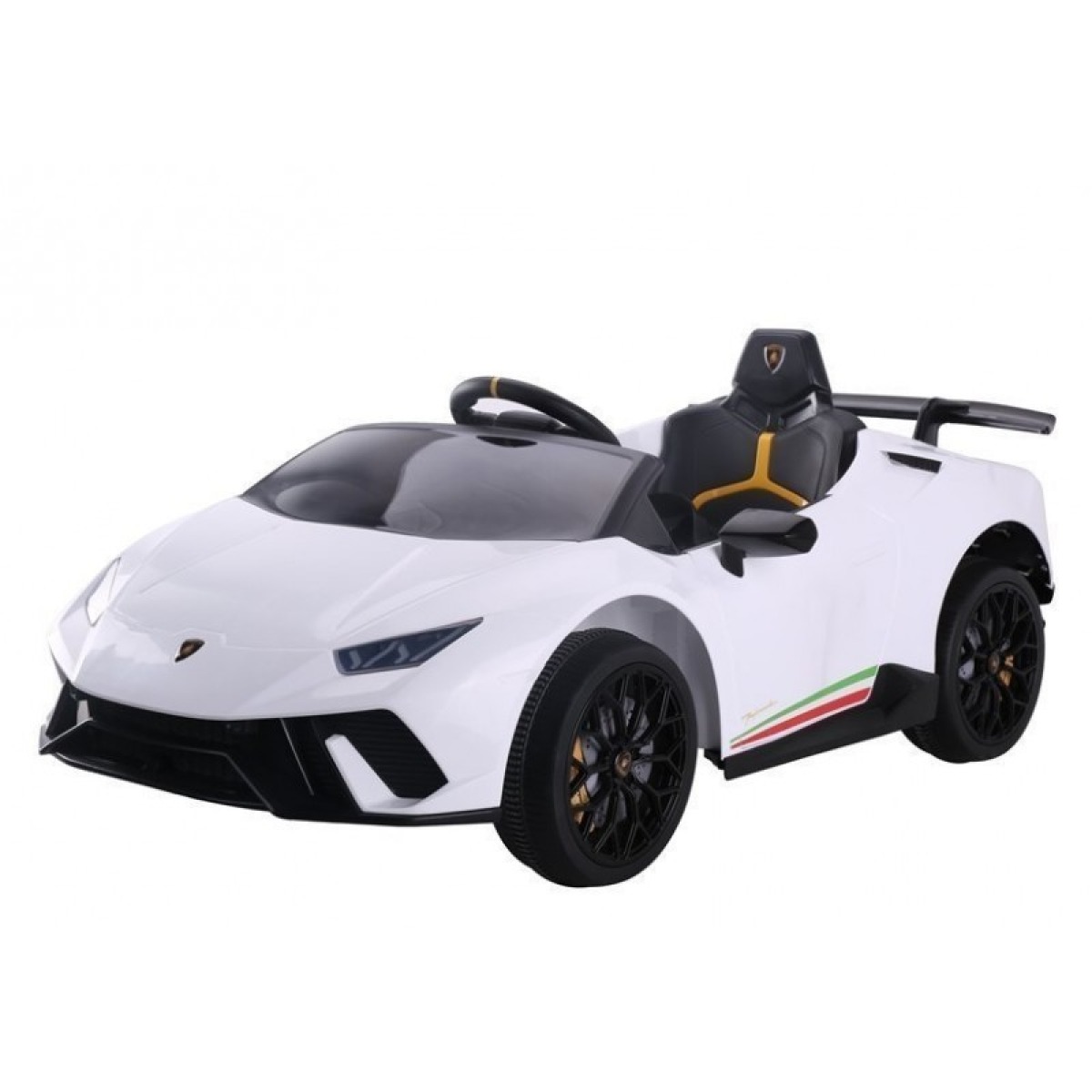 Bērnu Lamborghini Huracan elektromobilis, balts — 2.4G tālvadības pults
